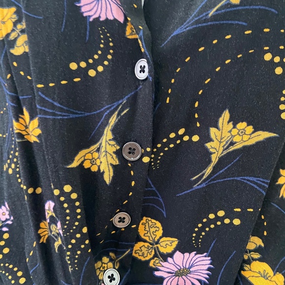 Long sleeve retro tie front crop top blouse Mod Cloth XL - Picture 4 of 6